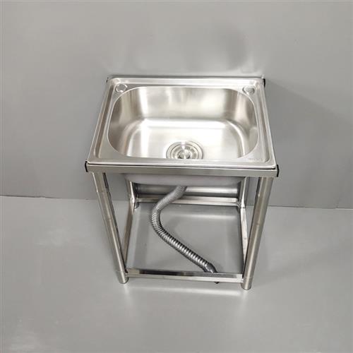 盆大不锈钢单槽带支架洗菜家用水槽简易加厚洗碗池台洗手盆落地