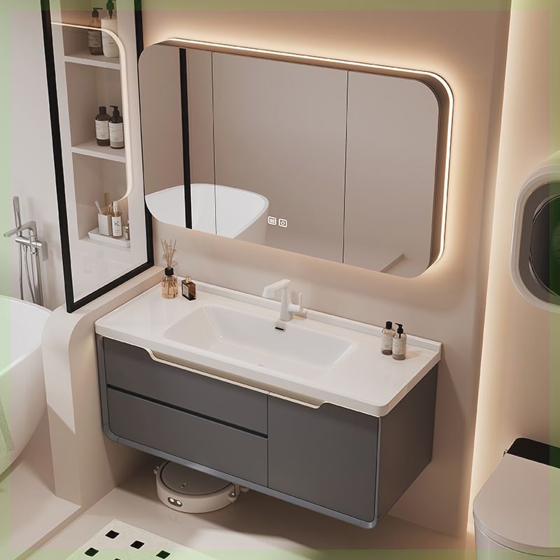 加工橡木烤漆浴室柜陶瓷一体盆组合卫生间智能镜柜洗手洗脸洗漱台