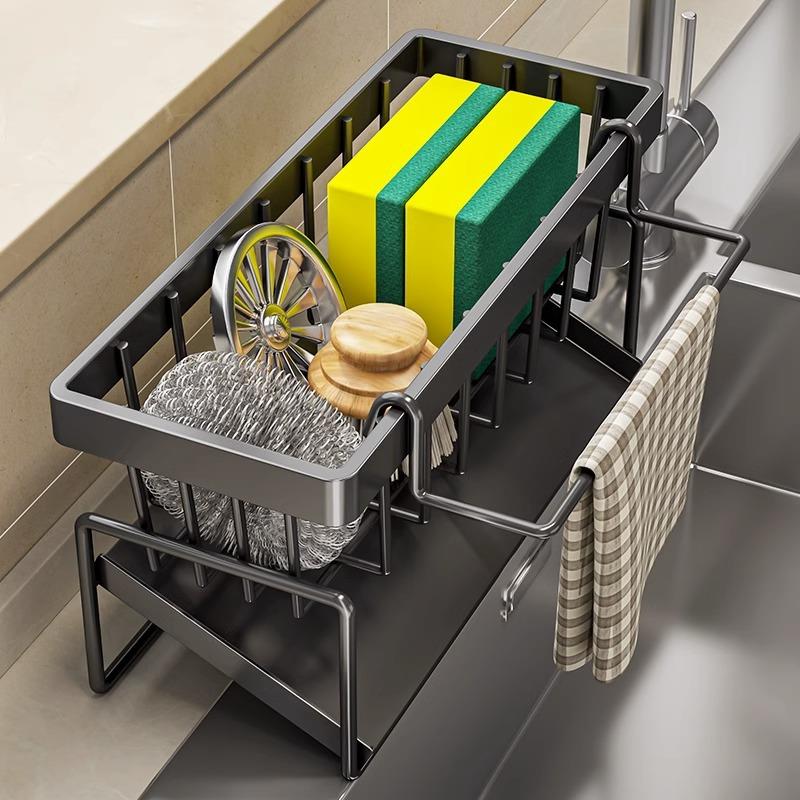 厨房置物架多功能抹布沥水架家用水槽海绵洗洁精洗碗台面收纳神器