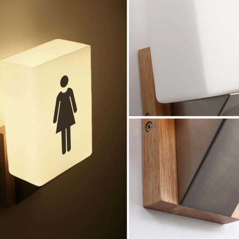 卫生间发光门牌洗手间标识牌带灯男女厕所标志牌接电WC指示牌夜光
