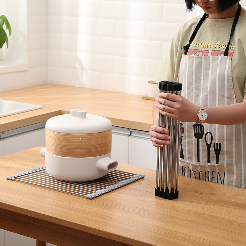 430沥水架不锈钢收纳篮 筷放可折叠碟洗碗厨房水槽置物架架子水池