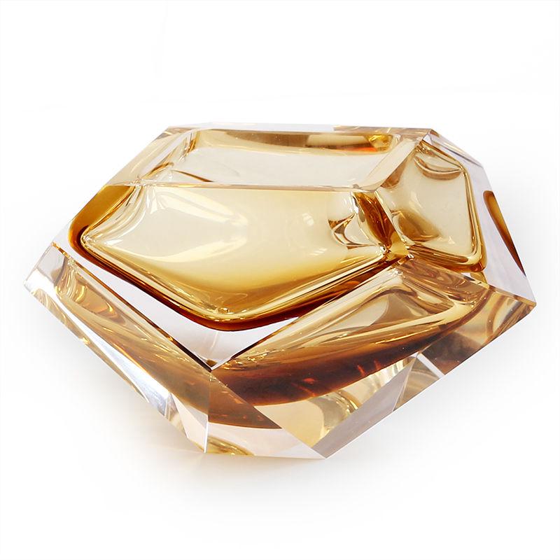 钻石形个性礼品烟灰缸创意时尚高雅水晶玻璃烟缸客厅情人节礼物品