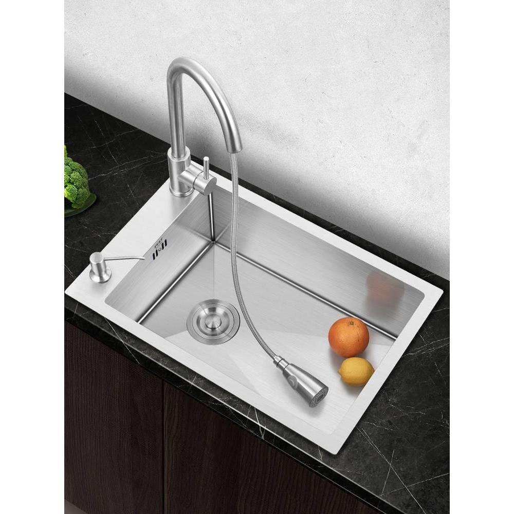 厨房侧装304不锈钢水槽槽洗菜盆MN1-6840单尺寸洗碗槽向横小窄长