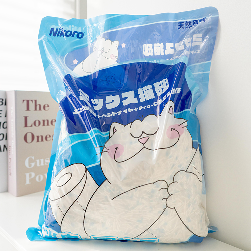 日本nikoro妮可露混合猫砂快速结团除臭无尘冲马桶膨润土豆腐猫砂