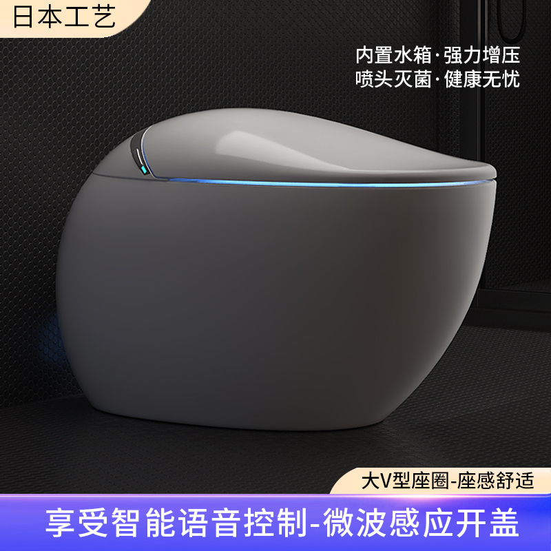 日本蛋型智能马桶一体式语音控制家用无水压限制全自动翻盖坐便器