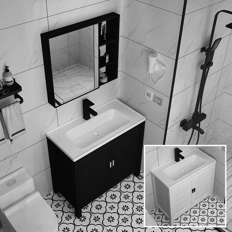 卫生间落地洗手盆柜组合加厚太空铝浴室柜挂墙式洗脸池洗漱台40宽