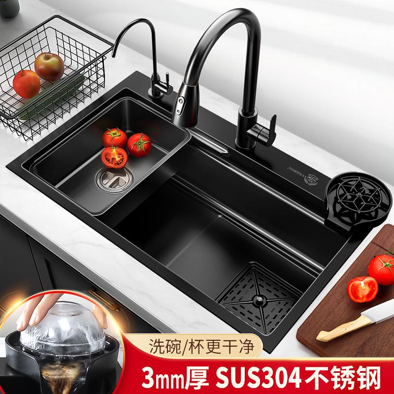 厨房水槽单槽纳米手工盆多功能洗碗槽水池洗菜池不锈钢洗菜盆家用