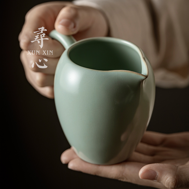天青色汝窑公道杯单个家用公杯茶道配件公平杯陶瓷分茶器中式茶海