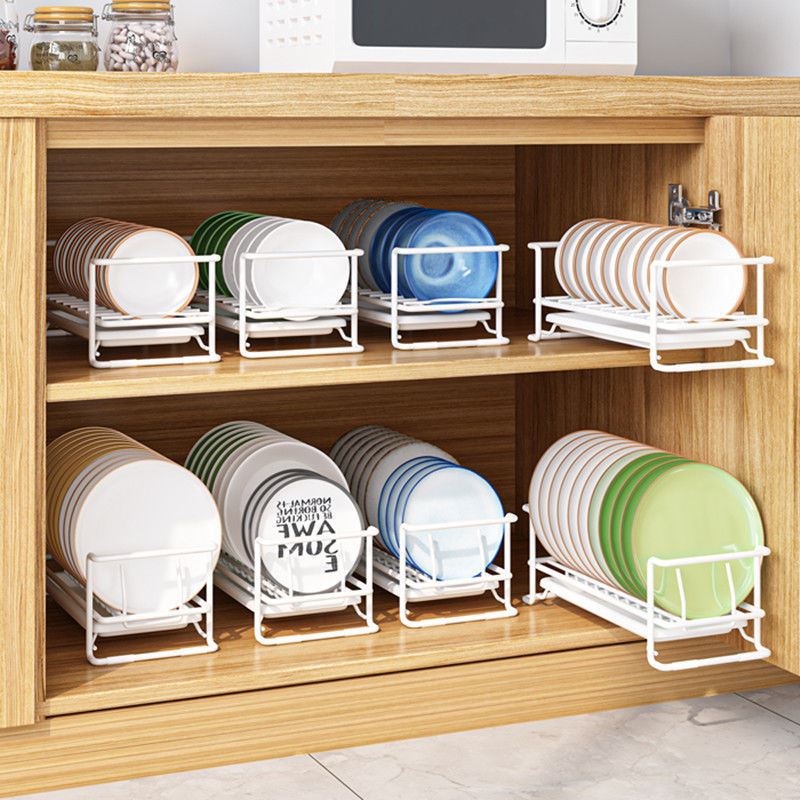 单层碗盘收纳放碗碟橱柜碗架小型柜内置物架厨房水槽沥水篮储物架