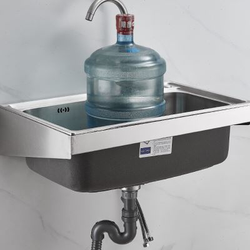 304不锈钢水槽带支架洗菜盆挂墙上架子双槽单槽水池洗碗盆洗手池