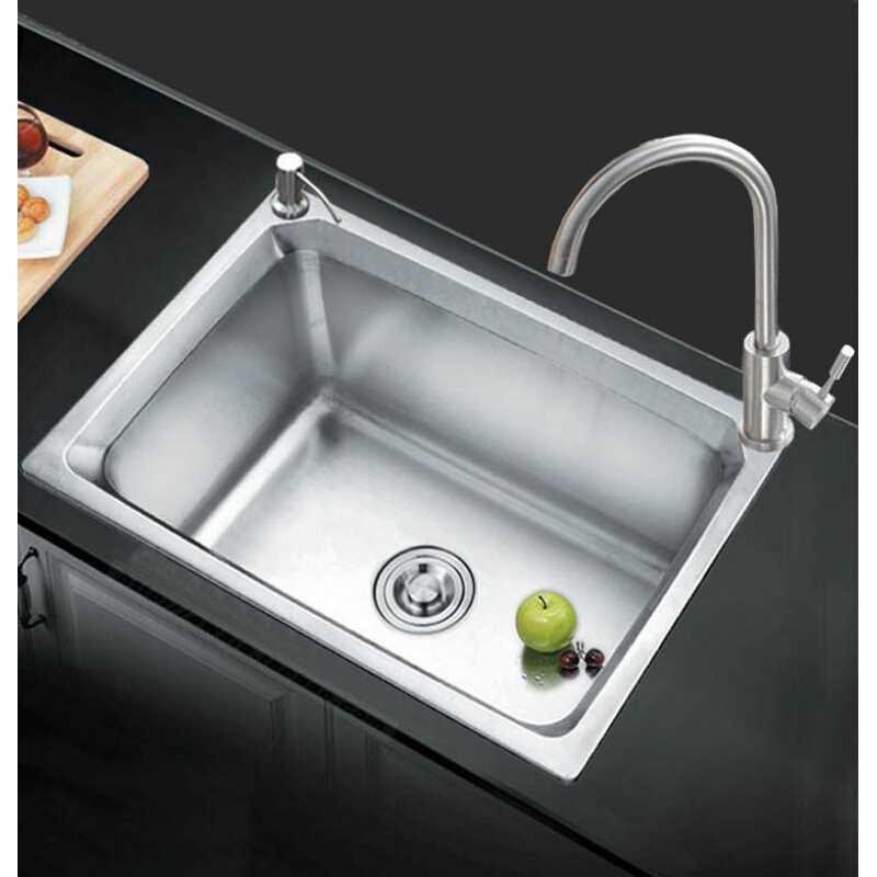 新04不锈钢洗手盆厨房阳t台洗菜盆单盆小水槽水池水盆单槽台上下