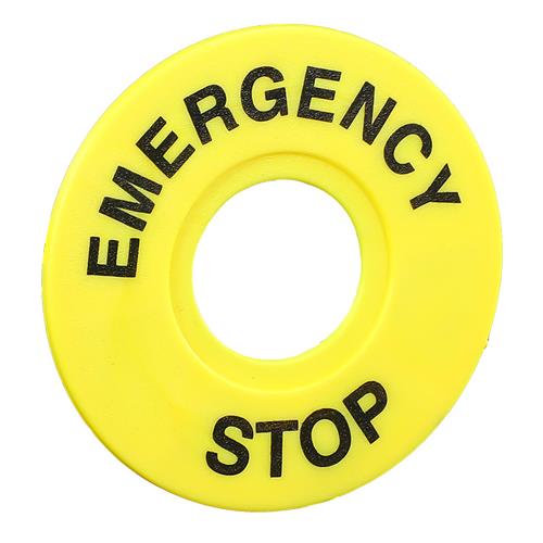 急停开关标识牌按钮警示圈紧急停止警告标签电梯电气标识黄圈22mm