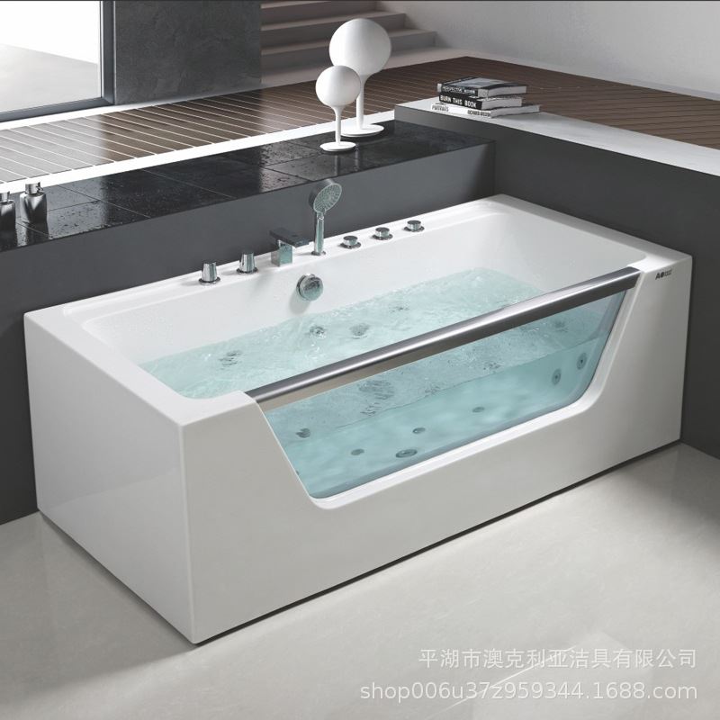 厂销新世爵按摩冲浪独立缸家用长方形亚克力浴缸洗澡沐浴盆泡澡品