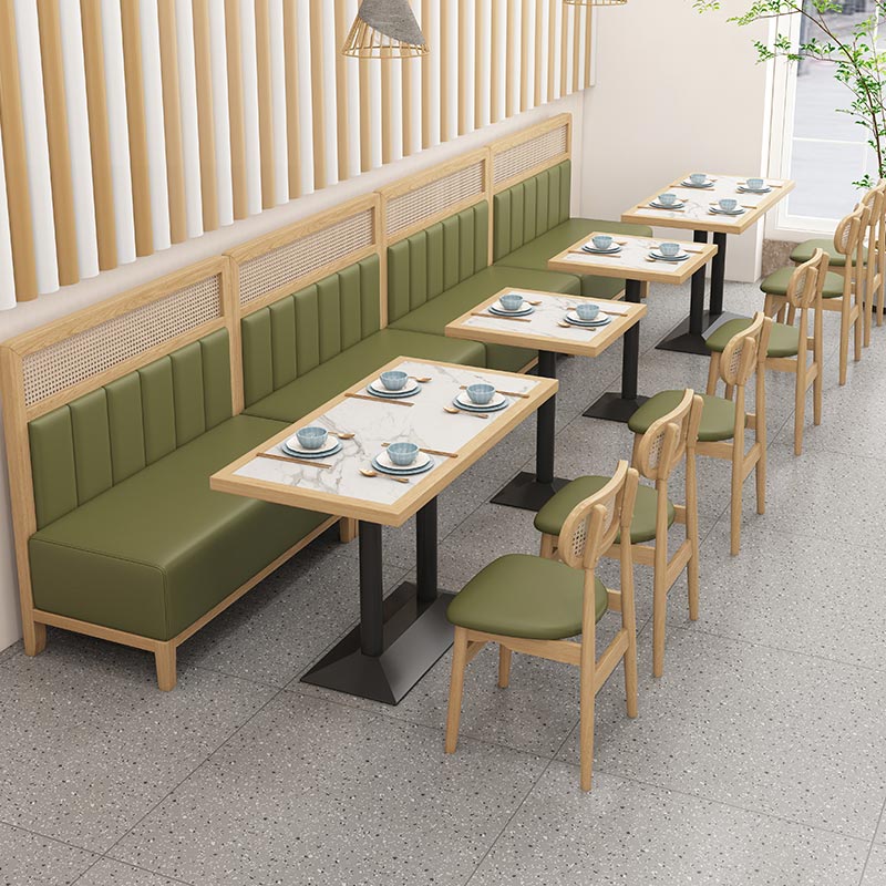 东南亚餐厅靠墙藤编商用卡座定制泰式餐饮店简餐休闲桌椅组合