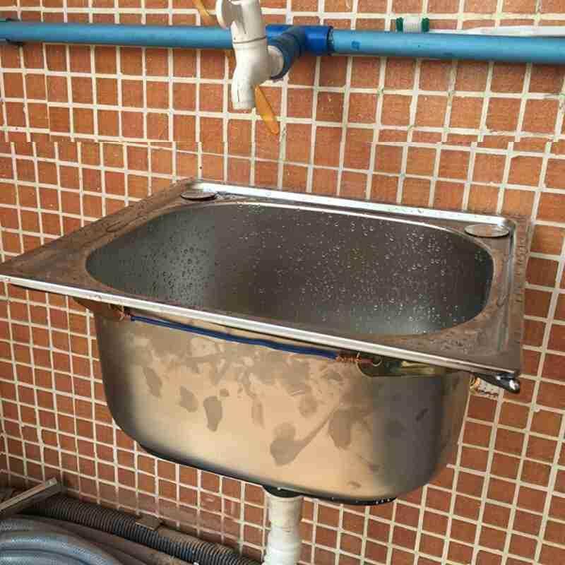 不锈钢小水槽单槽厨房阳台 洗菜z 洗碗 洗手盆 简易水池支架 乳白