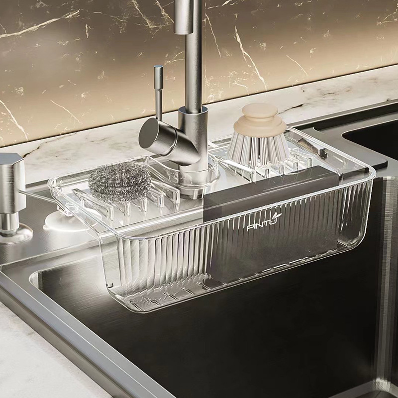 吸盘水槽沥水置物架厨房水龙头洗碗刷收纳架免打孔水池悬空滤水篮