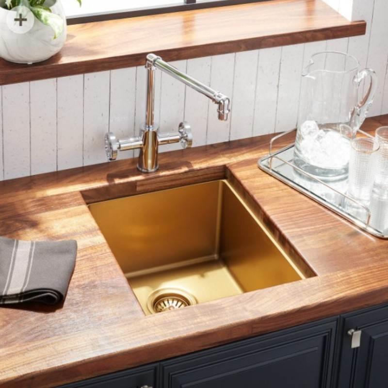 厨房黄铜手工水槽橱柜洗菜盆茶水间洗碗池黄铜方形台上台下洗脸盆