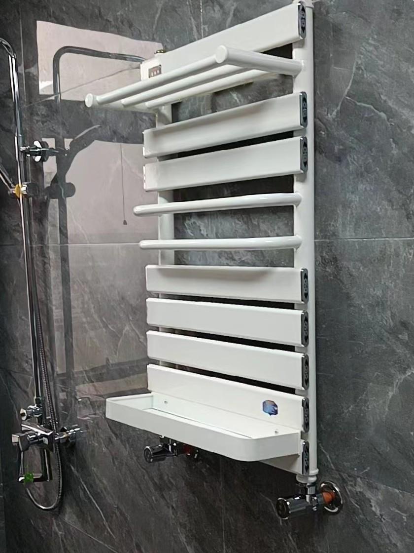 铜铝小背篓暖气片家用卫生间壁挂式集中供暖卫浴散热器毛巾置物架
