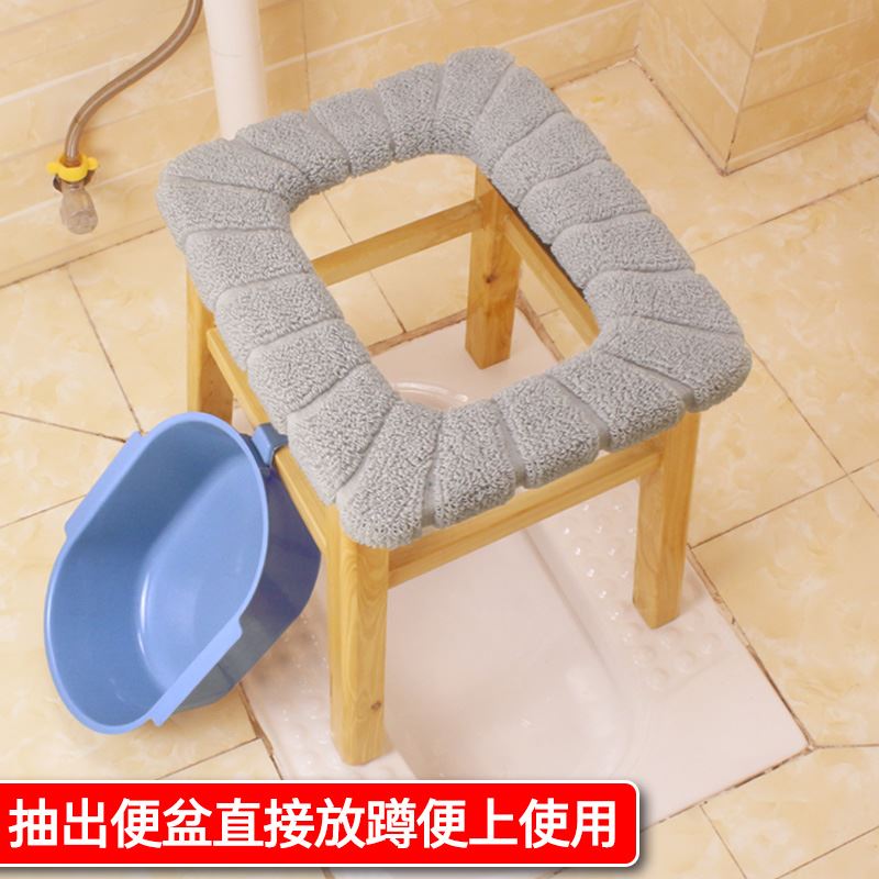 坐便器老人孕妇成人实木凳子蹲便可移动马桶家用上厕所便携坐便椅