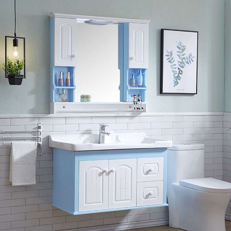 简约欧式PVC浴室柜组合小户型卫浴柜卫生间洗脸洗手台盆柜洗漱台