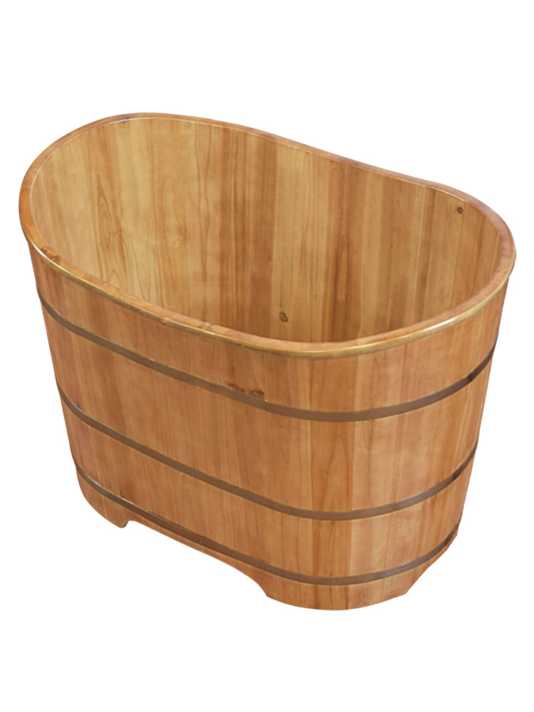 新品洗澡桶儿童圆形沐浴桶实木保温浴缸家用木桶沐浴小户型木制泡