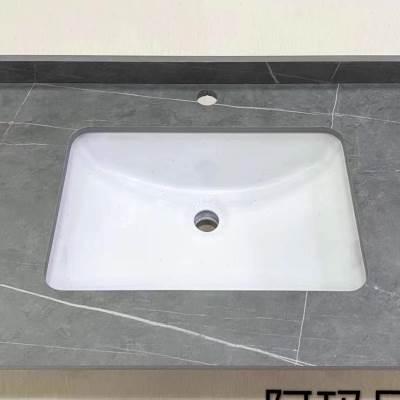 定制岩板一体台盆浴室柜台面洗手盆单盆卫生间洗脸池大理石洗手台