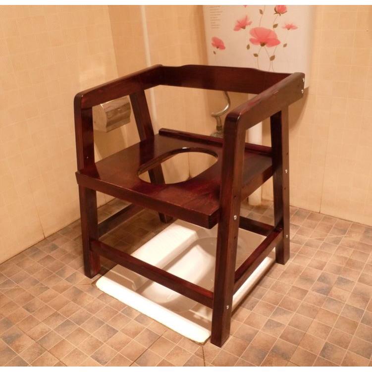 大便坐椅老人孕妇厕所凳移动马桶家用防滑脚垫加厚实木坐厕椅加粗