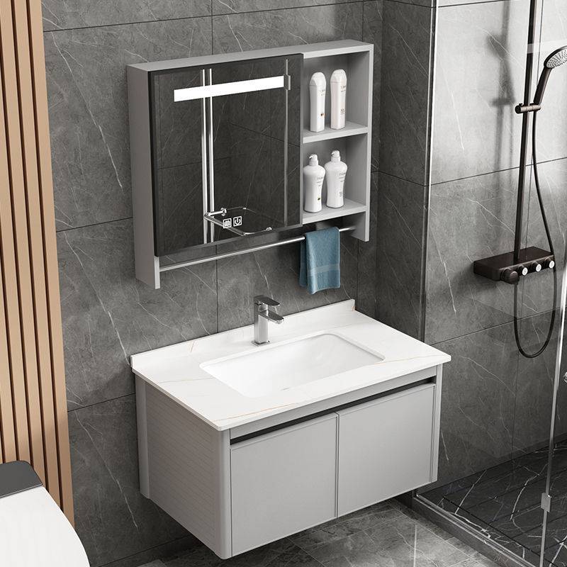 铝合金浴室柜太空铝组合陶瓷一体盆洗手洗漱台卫生间卫浴面盆套装