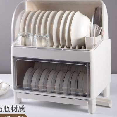 碗柜家用厨房多功能透气放碗筷收纳箱带盖双层餐具菜盘沥水置物架