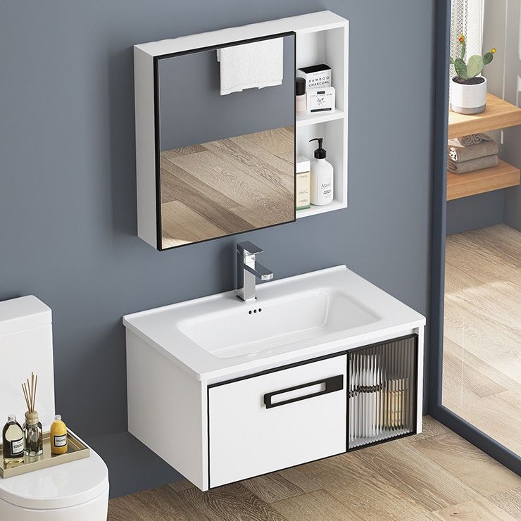 新款岩板太空铝合金浴室柜组合智能感应镜柜洗漱台套装洗脸洗手盆