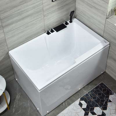 新款新品亚克力d小户型浴缸单人家用浴缸简约恒温冲浪按摩浴缸方