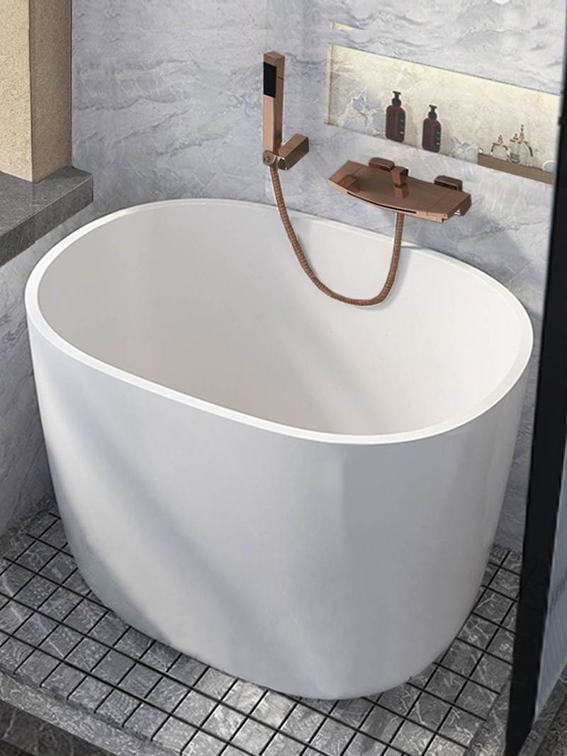 浴缸小户型亚克力网红迷你深泡日式家用独立式可移动恒温浴盆80cm