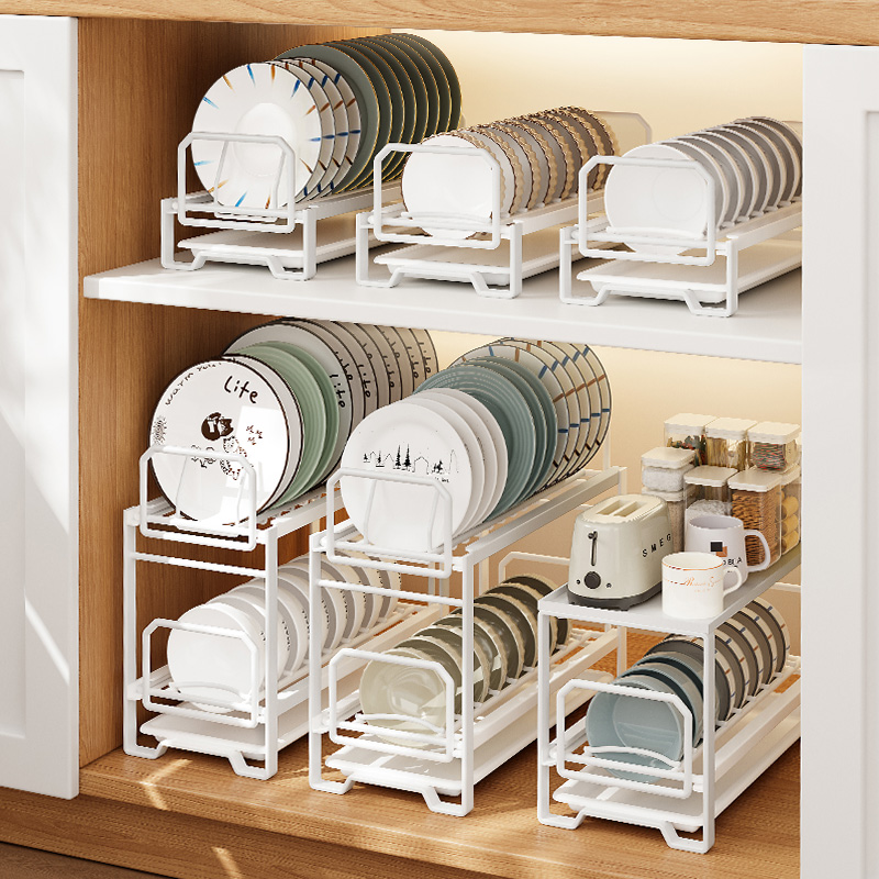 碗碟收纳架橱柜内抽拉碗架台面水槽碗盘沥水架子抽屉式厨房置物架