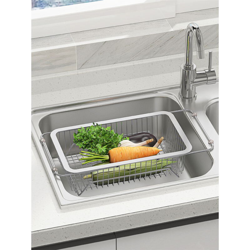 可置物架伸缩架架304不锈钢水槽滤水碗盘厨房碗碟沥水篮水池沥水
