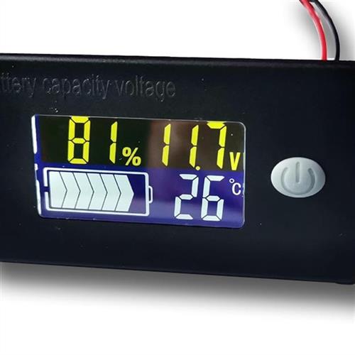 12V24V36V48V60V72V铁锂电池电瓶车电量显示器液晶电压表温度报警