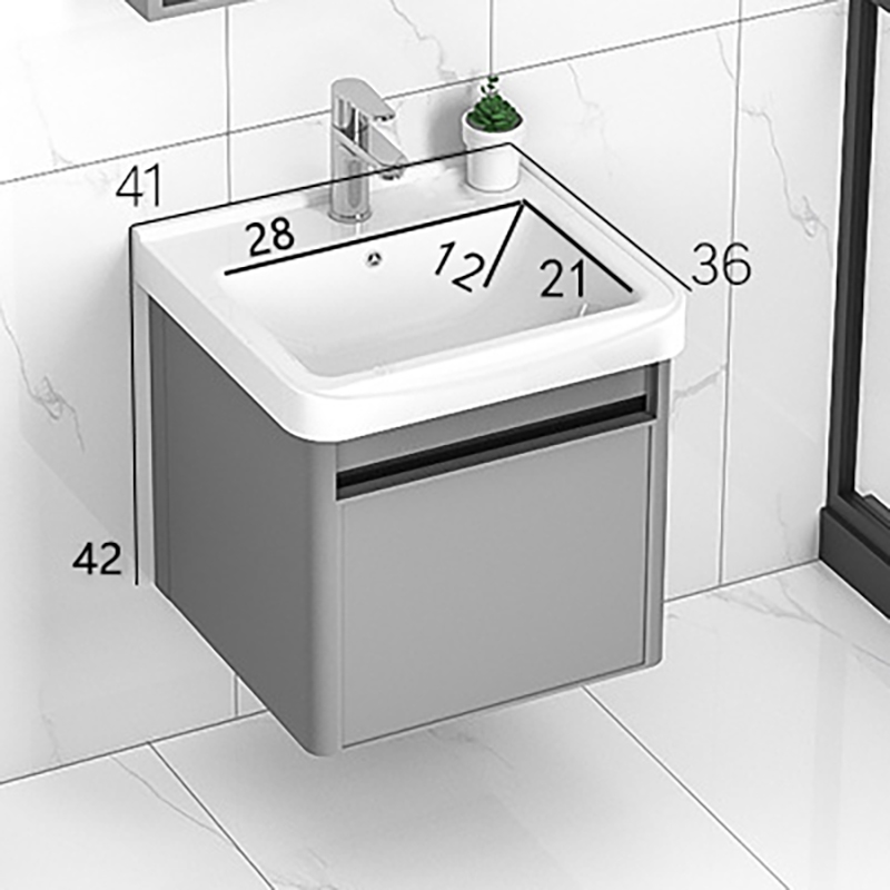 浴室柜组合洗手池洗脸盆洗漱台陶瓷岩板一体卫浴卫生间太空铝合金