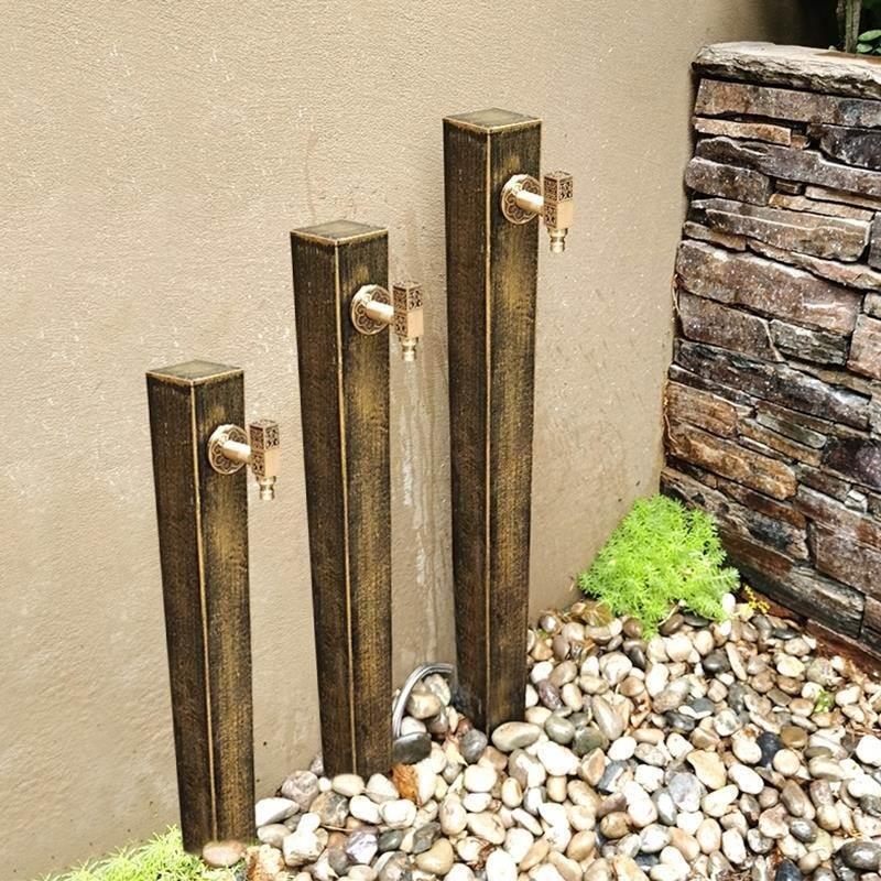 仿古户外水龙头室外防冻立柱花园阳台庭院立式水栓全铜龙头不锈钢