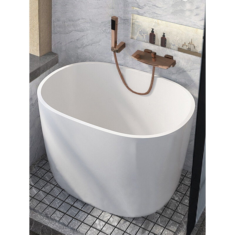 安华浴缸小户型椭圆形亚克力迷你日式家用可移动恒温浴盆深泡缸