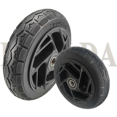 工业用轮6-8寸实心橡胶轮塑料芯静音万向轮 平衡车轮子手推车脚轮