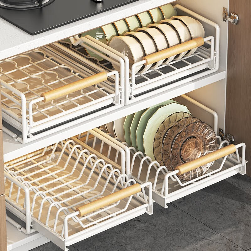 本王（BW）厨房置物架橱柜拉篮碗碟沥水架多功能下水槽置物架厨具
