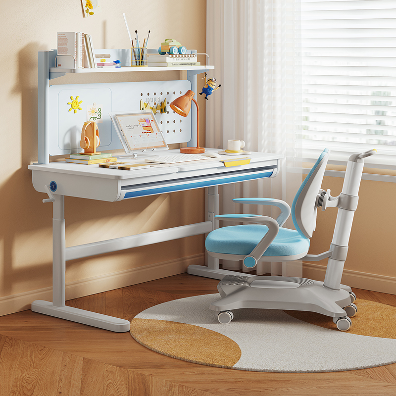 全友家居多功能升降学习桌椅桌板可调节儿童矫姿椅学习桌DX112002