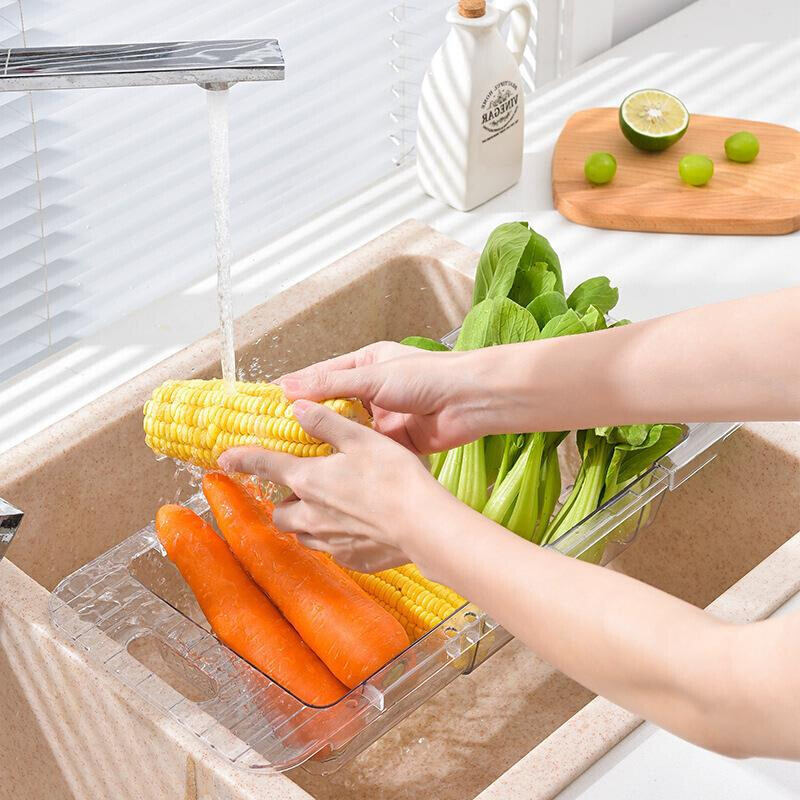 漏水神器厨房可伸缩洗菜盆沥水篮家用水果盘水槽滤水篮洗水果碗碟