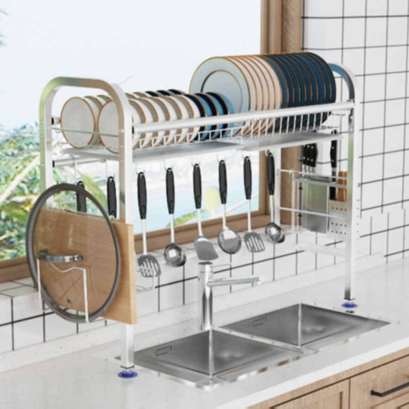 厨房窗台置物架304不锈钢水槽置物架碗架沥水架水池上方放碗碟架