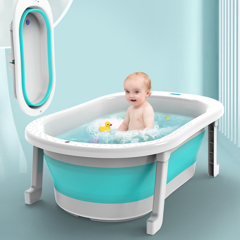 婴儿浴盆可折叠赶温家用新生儿婴儿洗浴盆小孩坐躺大号儿童洗澡盆