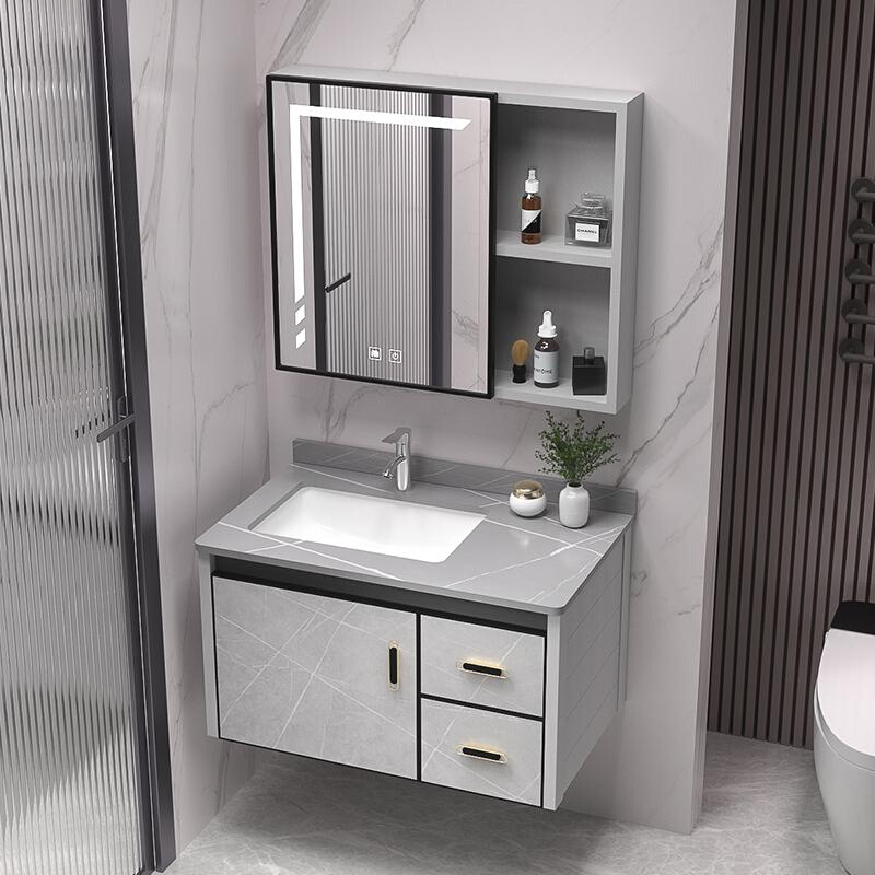 卫生间浴室柜组合加厚铝材洗脸盆柜家用洗手台陶瓷洗手盆池带抽屉