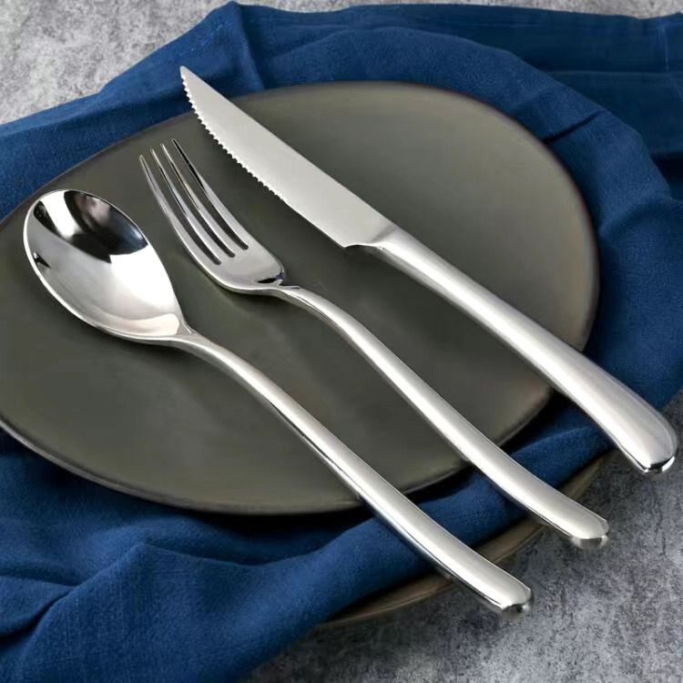 法国月光新款不锈钢加厚西餐餐具牛排刀叉勺三件套套装西式家用