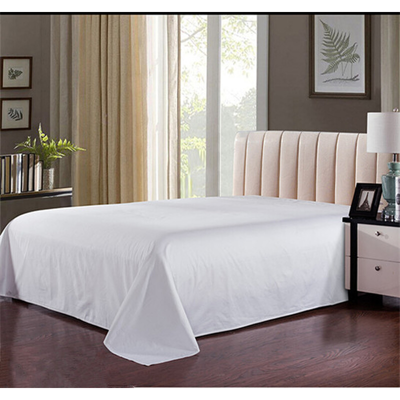 五星级酒店宾馆床上用品纯白色全棉纯棉医院学校床单床笠定做