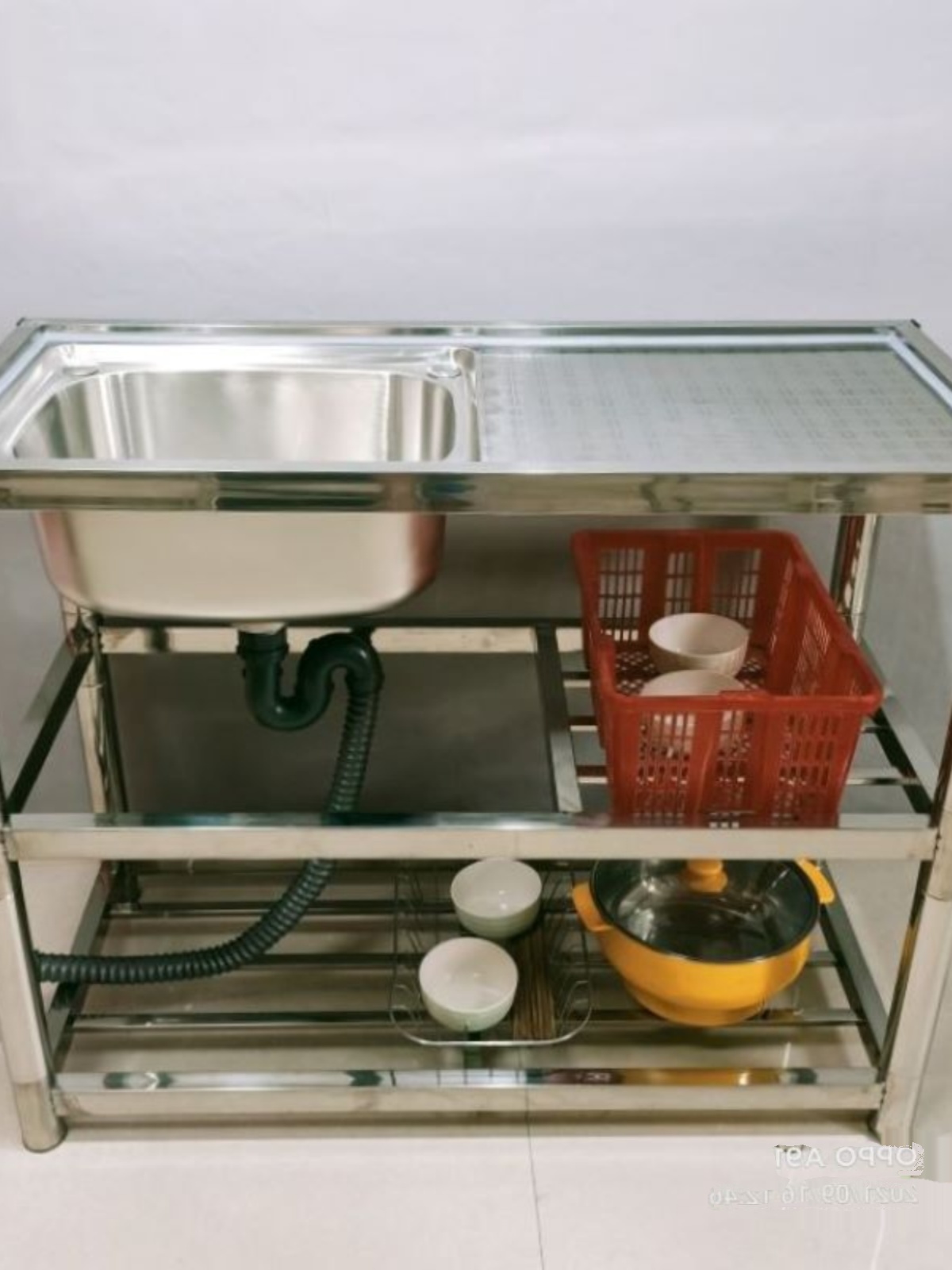 新品不锈钢水槽加厚单槽双槽家用商用洗菜池洗碗池砍S骨平台一体