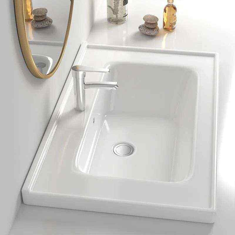 面盆浴室柜洗手盆半嵌入式高温陶瓷一体式台盆面单水槽化妆室洗脸