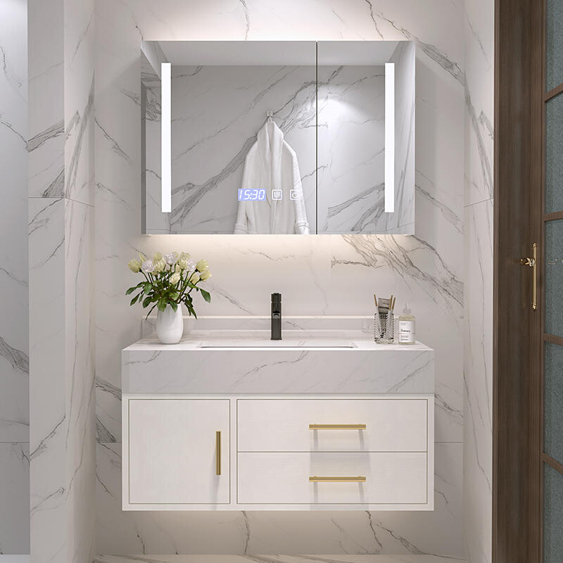 新款北欧现代简约浴室柜实木美式柜卫浴智能镜柜洗脸洗手盆柜组合